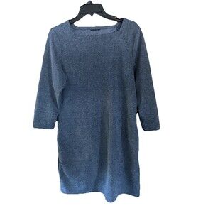 Nau Women's Gray 3/4 Sleeve Shift Dress Size M Pockets Soft